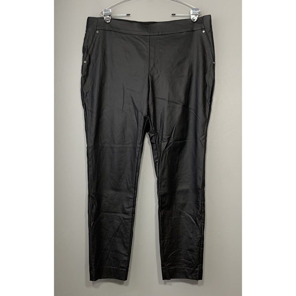 Maurices Pants Plus Size 20W Black Vegan Leather Party Biker Rave Indie Sleaze